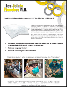 Plastiques clairs pour la protection contre le Covid-19